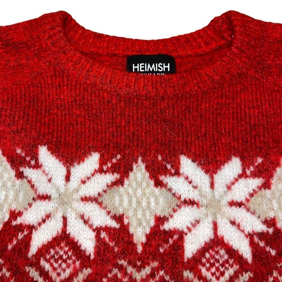 Christmas Sweater Fair Isle Chunky Snowflake - Picture 3 of 11